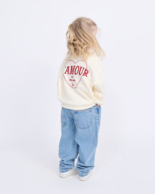 Le sweat L'amour est déclaré enfant - crème - émoi émoi   - 4 