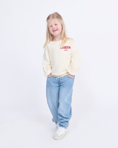 Le sweat L'amour est déclaré enfant - crème - émoi émoi   - 2 