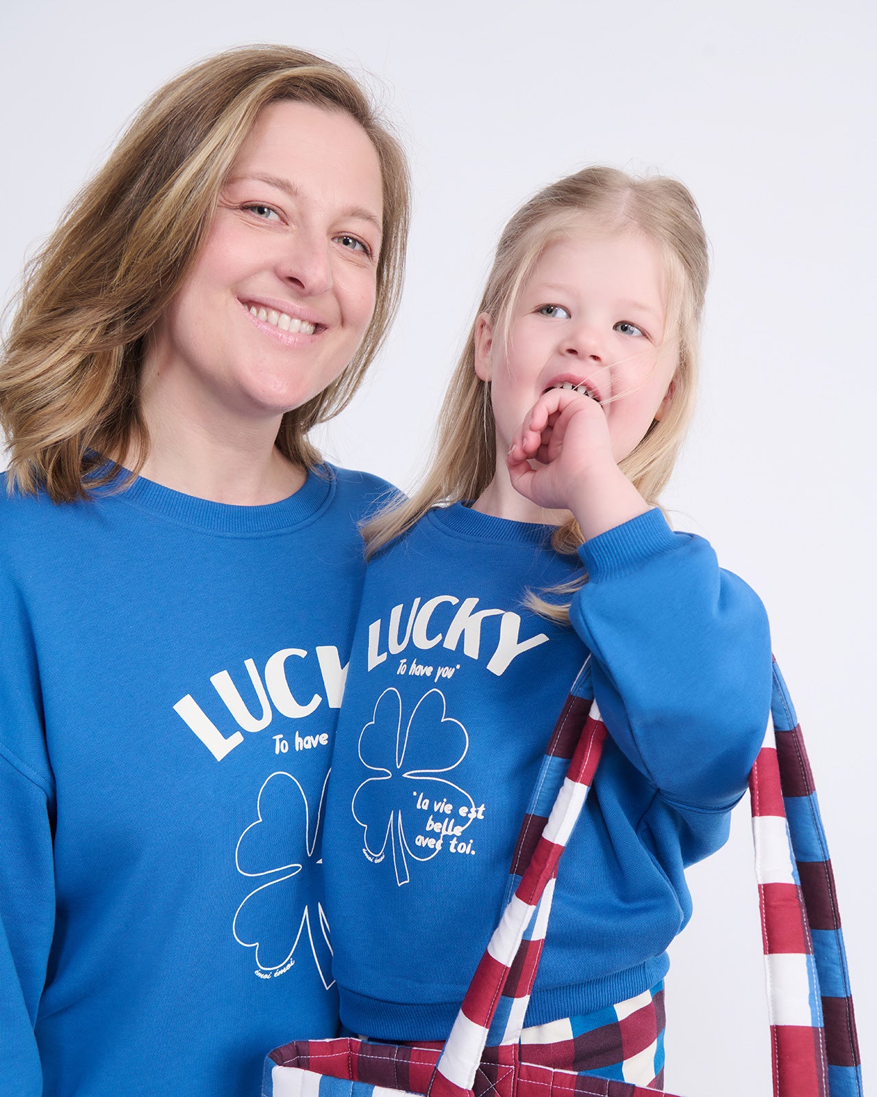 Le duo de sweats Lucky en coton bio - bleu
