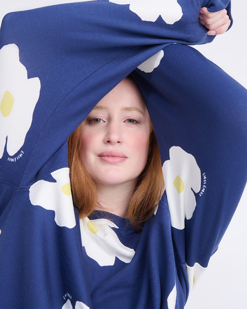 Le sweat Sky en coton bio - Fleur bleue XL - émoi émoi   - 1 