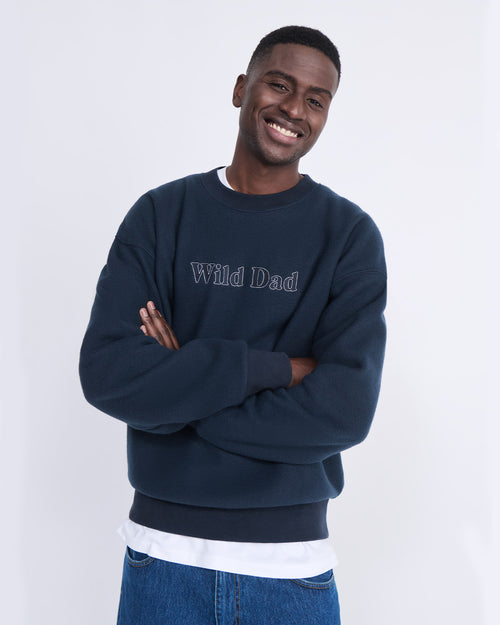 Le sweat Wild dad en polaire recyclée - bleu nuit - émoi émoi   - 2 