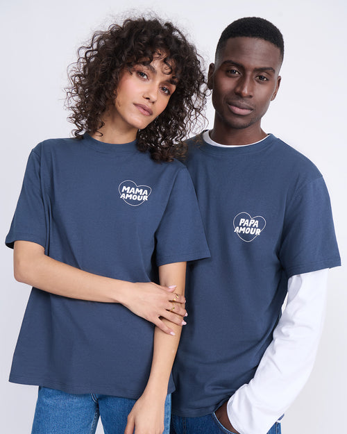 Le t-shirt Papa amour en coton bio - charbon - émoi émoi   - 2 