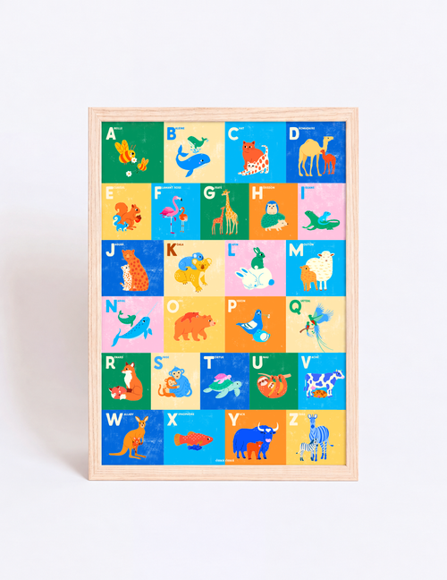 L’affiche Abécédaire Animaux - multicolore - 50x70 cm - émoi émoi   - 2 