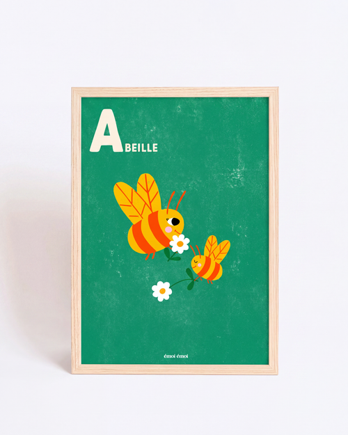 L’affiche Initiale A - Abeilles - 30x40 cm - émoi émoi   - 2 
