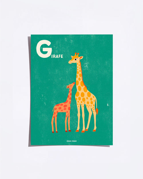 L’affiche Initiale G - Girafes - 30x40 cm - émoi émoi   - 1 
