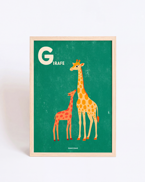 L’affiche Initiale G - Girafes - 30x40 cm - émoi émoi   - 2 