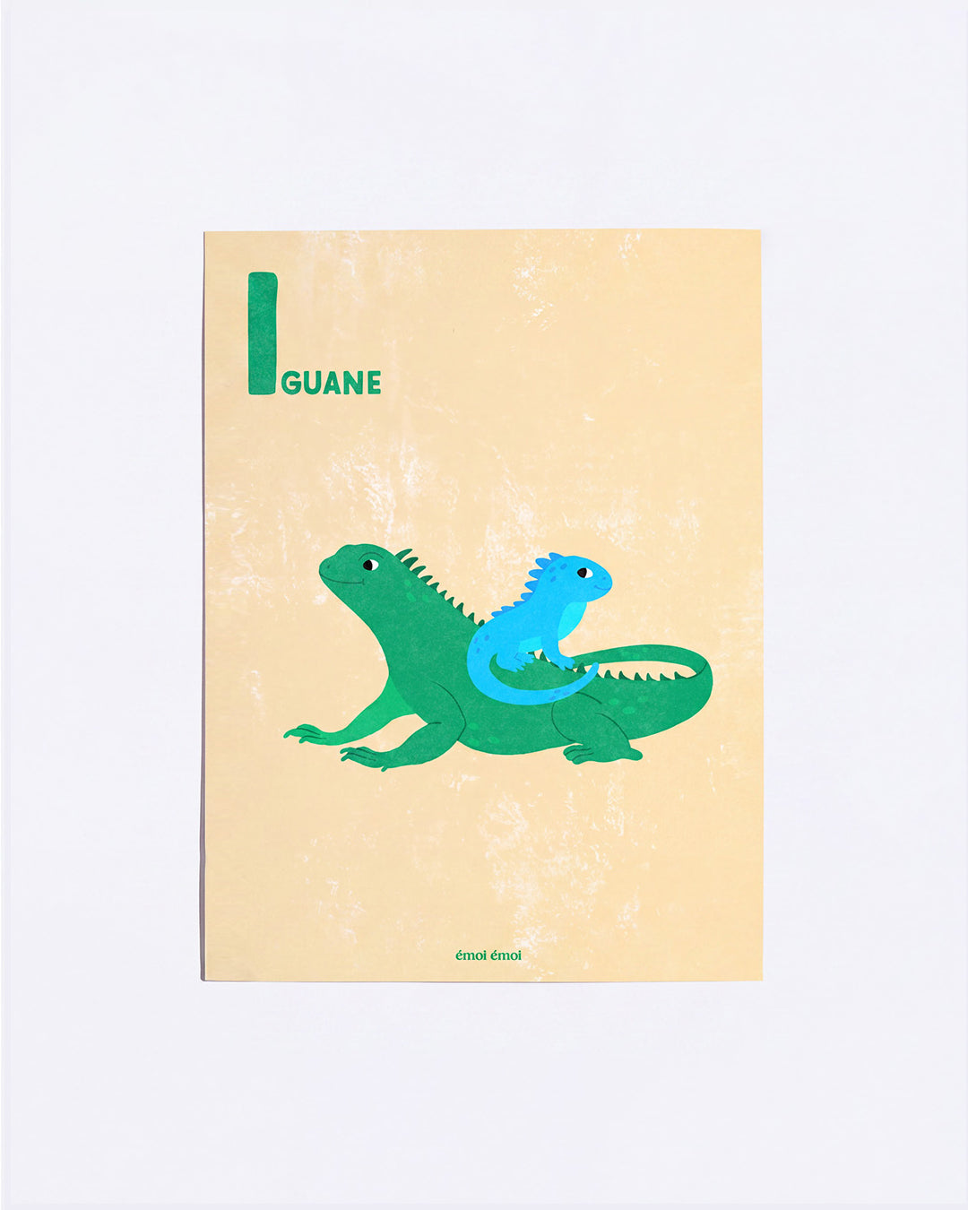 L’affiche Initiale I - Iguanes - 30x40 cm