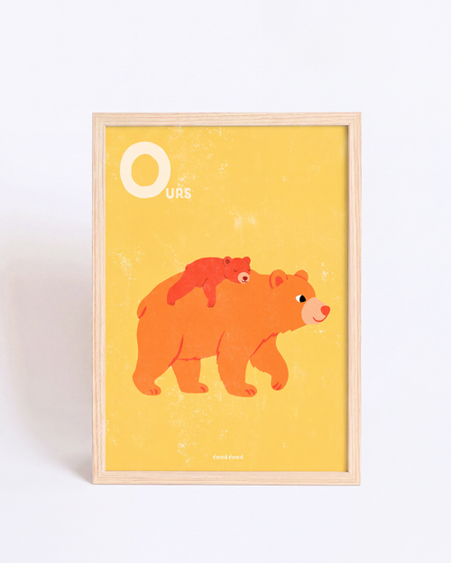 L’affiche Initiale O - Ours - 30x40 cm - émoi émoi   - 2 