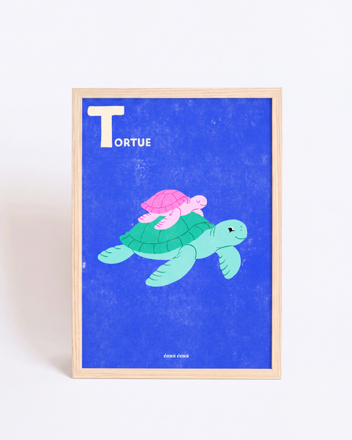 L’affiche Initiale T - Tortues - 30x40 cm - émoi émoi   - 2 