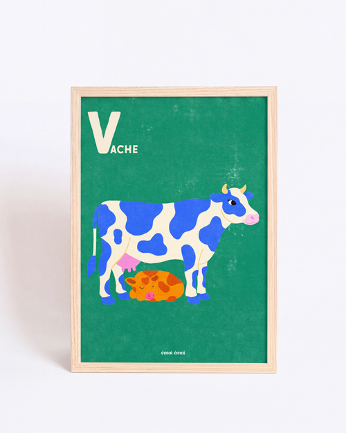 L’affiche Initiale V - Vaches - 30x40 cm - émoi émoi   - 2 
