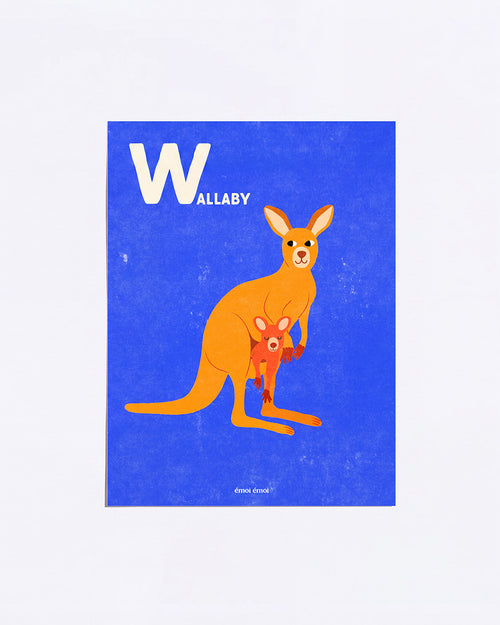 L’affiche Initiale W - Wallabys - 30x40 cm - émoi émoi   - 1 