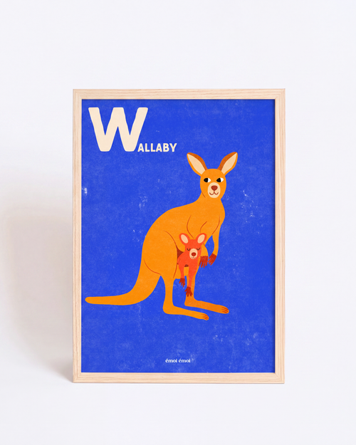 L’affiche Initiale W - Wallabys - 30x40 cm - émoi émoi   - 2 