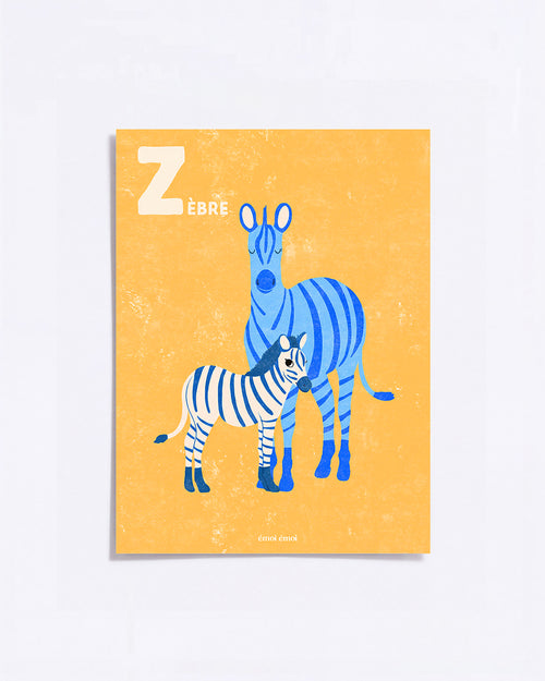 L’affiche Initiale Z - Zèbres - 30x40 cm - émoi émoi   - 1 