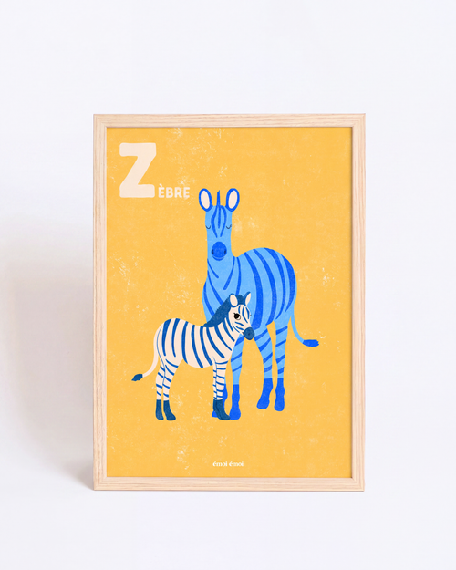 L’affiche Initiale Z - Zèbres - 30x40 cm - émoi émoi   - 2 