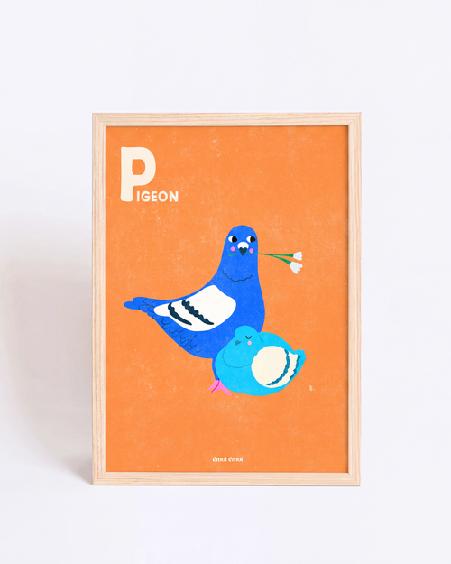 L’affiche Initiale P - Pigeons - 30x40 cm - émoi émoi   - 2 