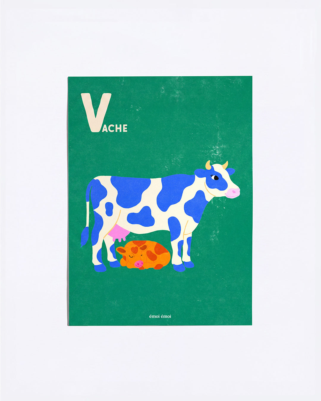 L’affiche Initiale V - Vaches - 30x40 cm