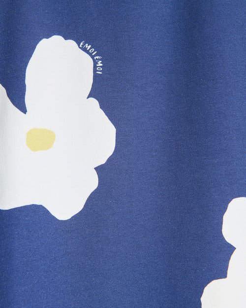Le sweat Sam en coton bio - Fleur bleue XL - émoi émoi   - 2 