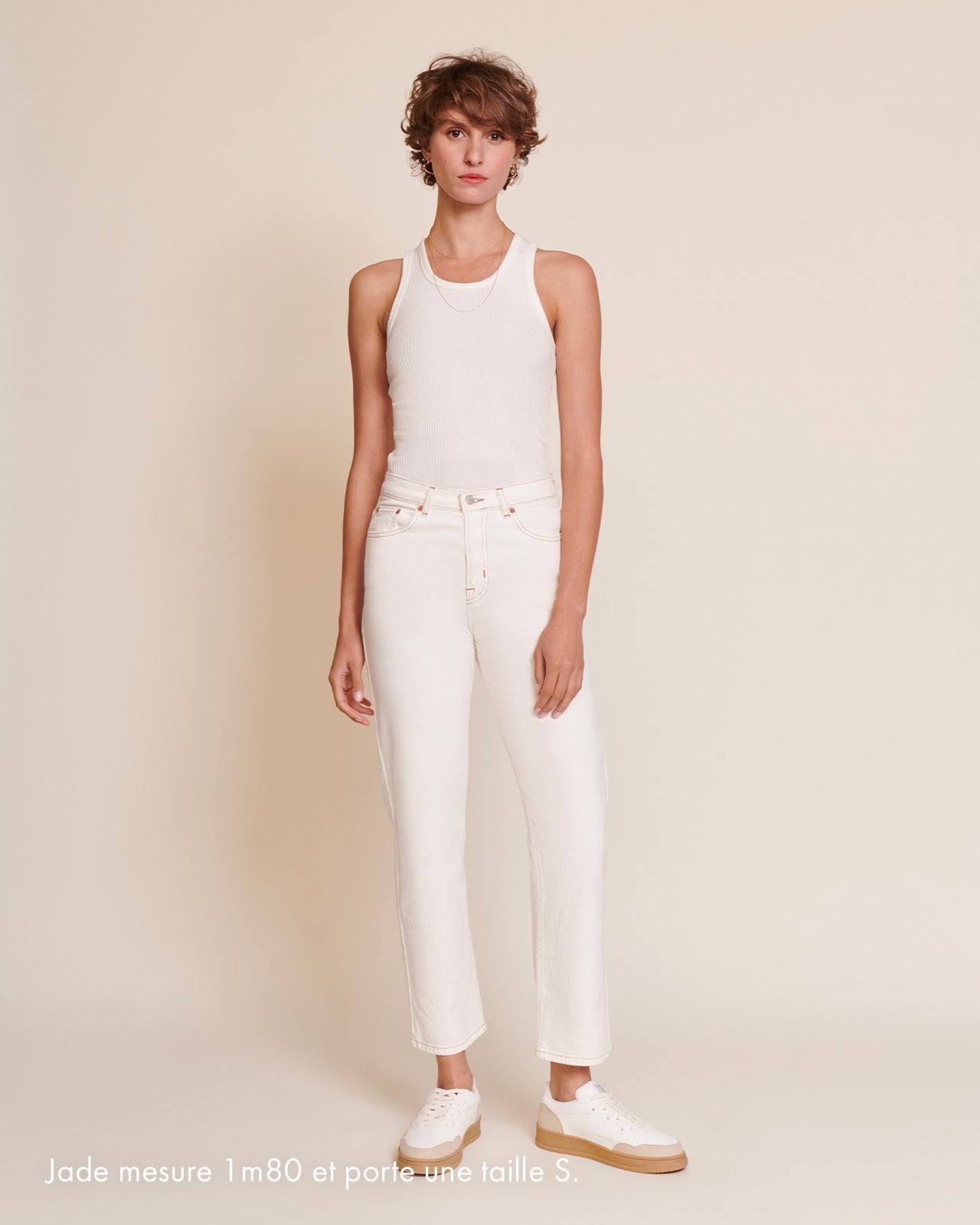 Le débardeur Debra en lyocell côtelé - blanc