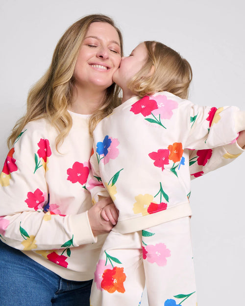 Le sweat Sam en coton bio -  Anémones bouquet - émoi émoi   - 4 