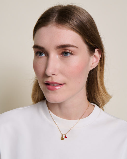 La médaille Initiale cœur - dorée à l'or fin 24 carats - 10mm - émoi émoi   - 2 