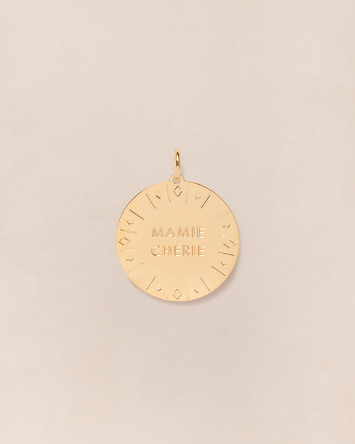 La médaille Mamie chérie - dorée à l'or fin 24 carats - 20mm - émoi émoi   - 1 