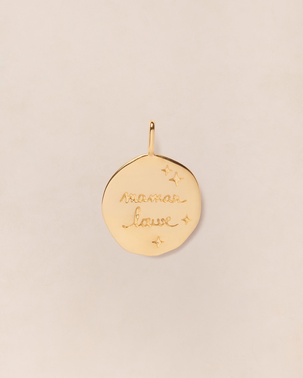 La médaille précieuse seule Maman louve - en vermeil - 17mm