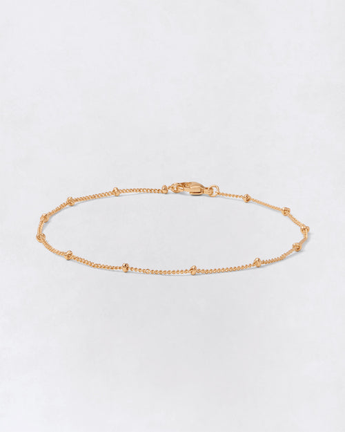 Le bracelet chaîne boules 18cm doré à l'or fin 24 carats - émoi émoi   -  