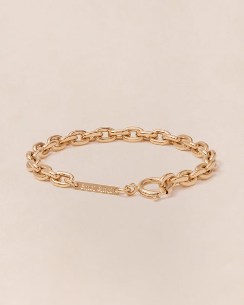 Le bracelet en maille Chunky XL doré à l'or fin 24 carats - émoi émoi   - 1 