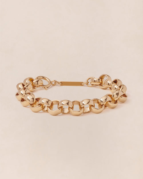 Le bracelet en maille Chunky XXL doré à l'or fin 24 carats - émoi émoi   - 1 