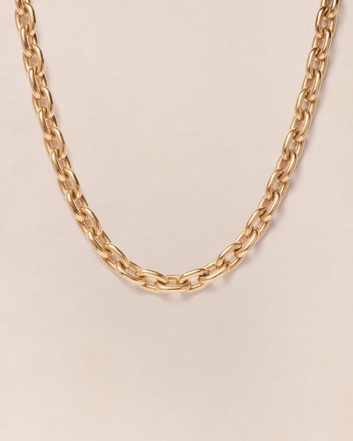 Le collier en maille Chunky XL doré à l'or fin 24 carats - émoi émoi   - 1 