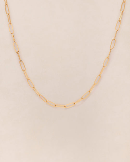 Le collier maillons fins doré à l'or fin 24 carats - émoi émoi   - 1 