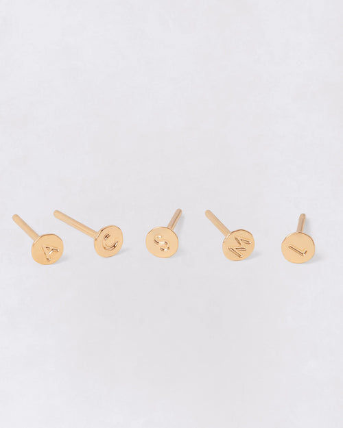 La boucle d'oreille Initiale Bonnie - dorée à l'or fin 24 carats - émoi émoi   - 1 