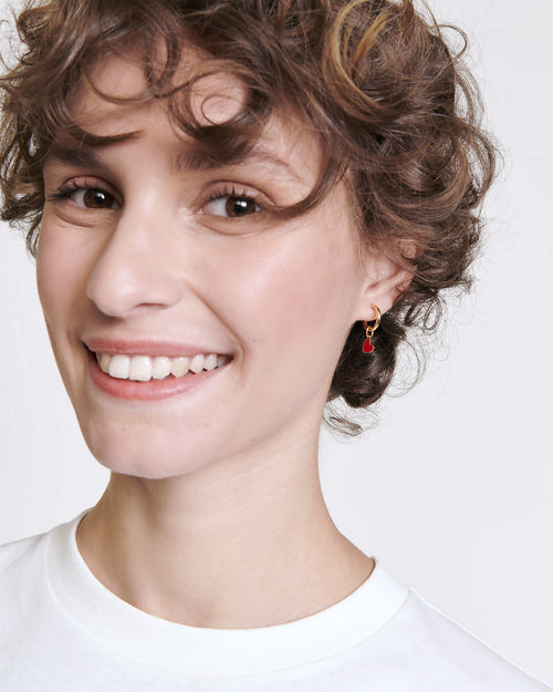 Les Créoles Carmen - dorés à l'or fin 24 carats - 12 mm - émoi émoi   - 4 