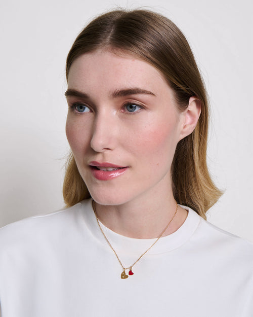 La médaille Initiale cœur - dorée à l'or fin 24 carats - 10mm - émoi émoi   - 2 