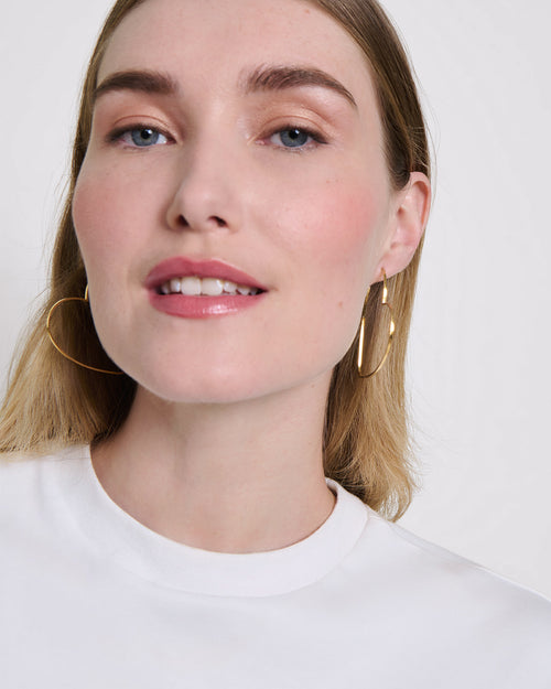 Les créoles Grands Cœurs - dorées à l'or fin 24 carats - émoi émoi   - 4 