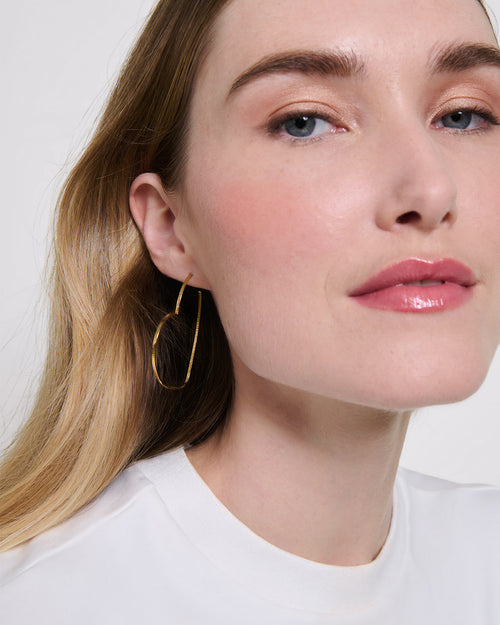 Les créoles Grands Cœurs - dorées à l'or fin 24 carats - émoi émoi   - 1 