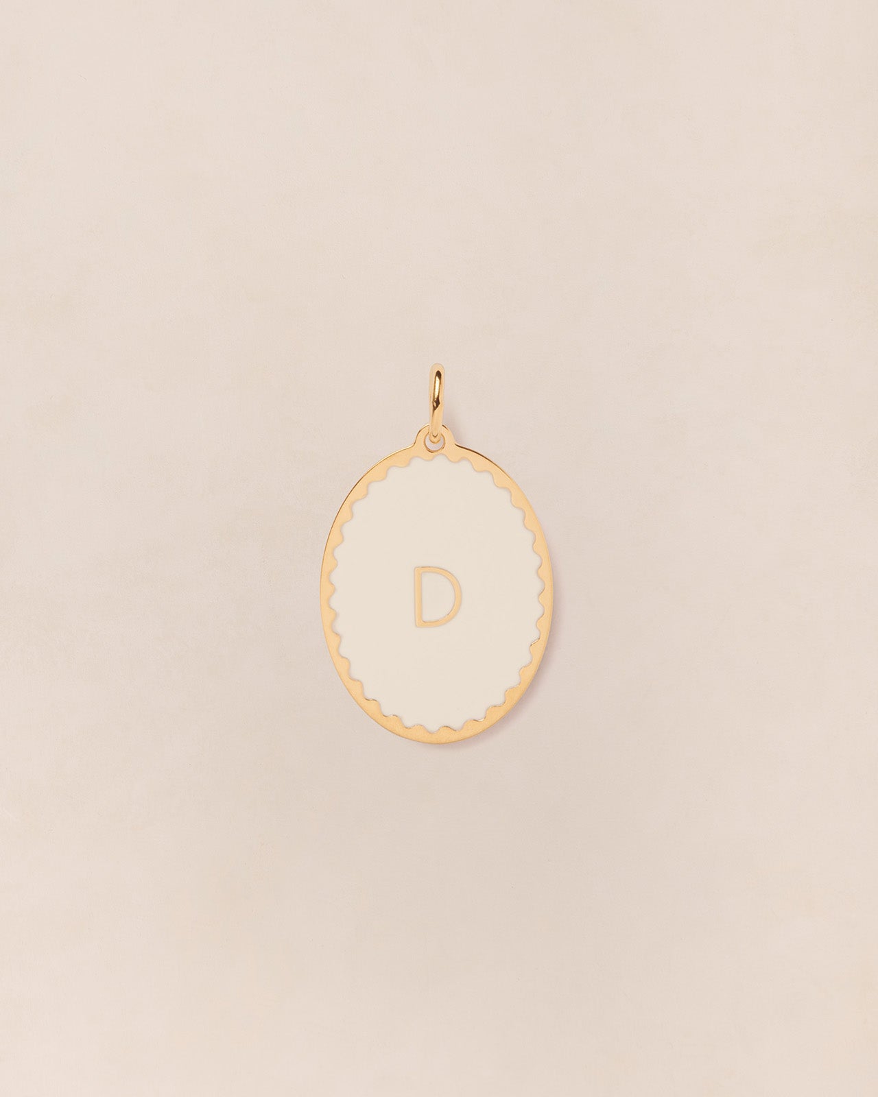La médaille Initiale ovale - ivoire - 20mm