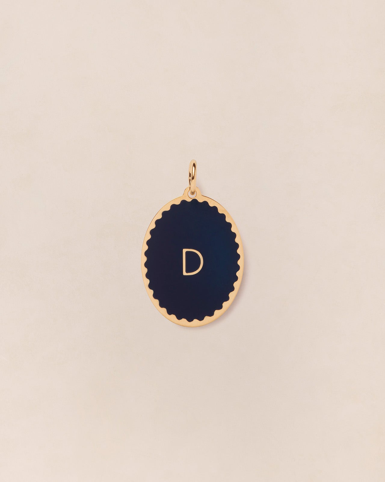 La médaille Initiale ovale - bleu nuit - 20mm