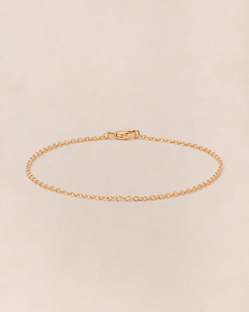 Le bracelet chaîne simple 18cm doré à l'or fin 24 carats - émoi émoi   -  