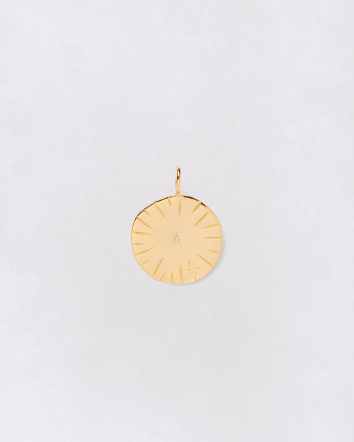 La médaille Initiale précieuse seule - en vermeil - 20mm - émoi émoi   - 1 