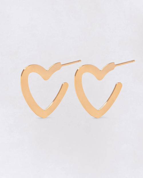 Les créoles Cœur - dorées à l'or fin 24 carats - émoi émoi   - 1 