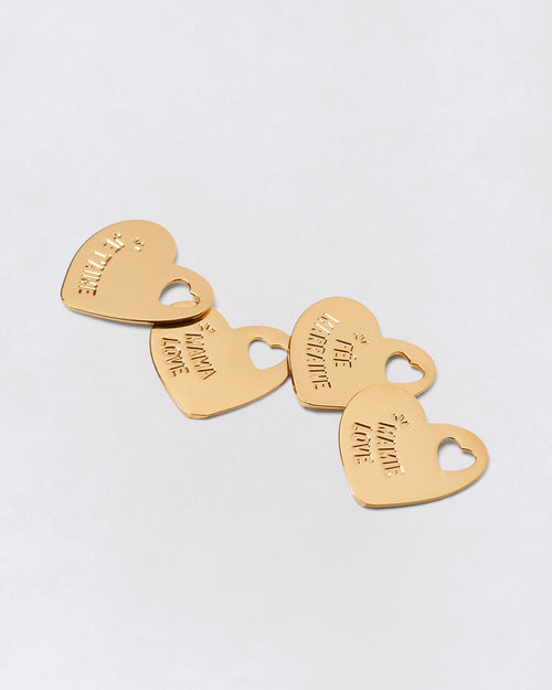 La médaille Mona Mama love cœur - dorée à l'or fin 24 carats - 15mm - émoi émoi   - 2 