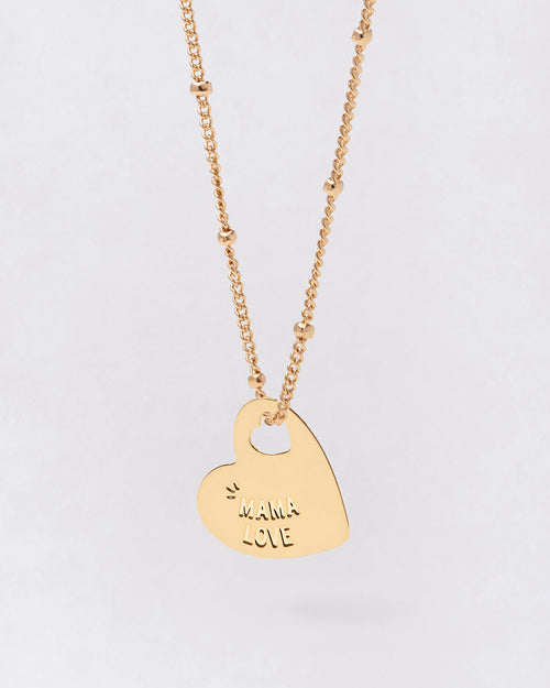 La médaille Mona Mama love cœur - dorée à l'or fin 24 carats - 15mm - émoi émoi   - 1 