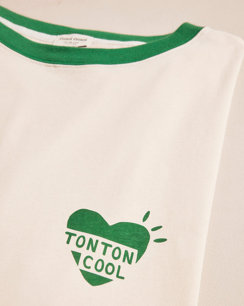 Le t-shirt coeur Tonton cool en coton bio - crème - émoi émoi   - 2 