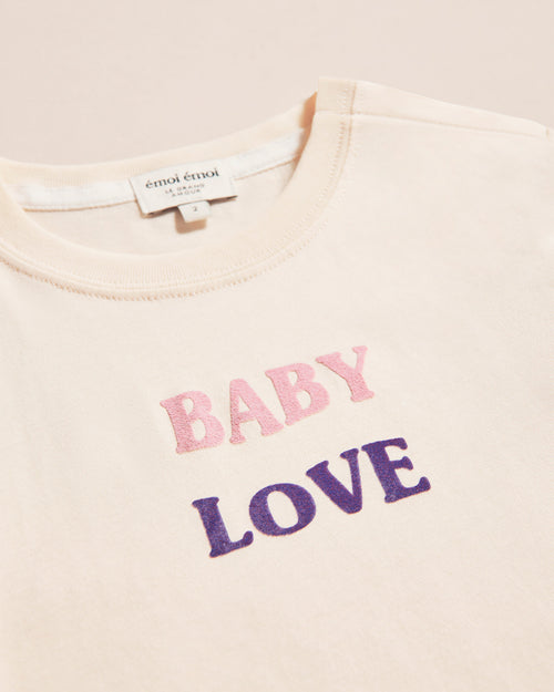 Le t-shirt Baby love en coton bio - crème - émoi émoi   - 2 