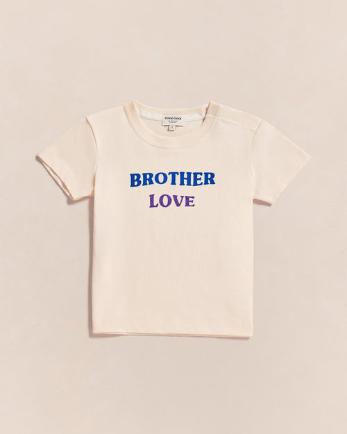 Le t-shirt Brother love en coton bio - crème - émoi émoi   - 1 