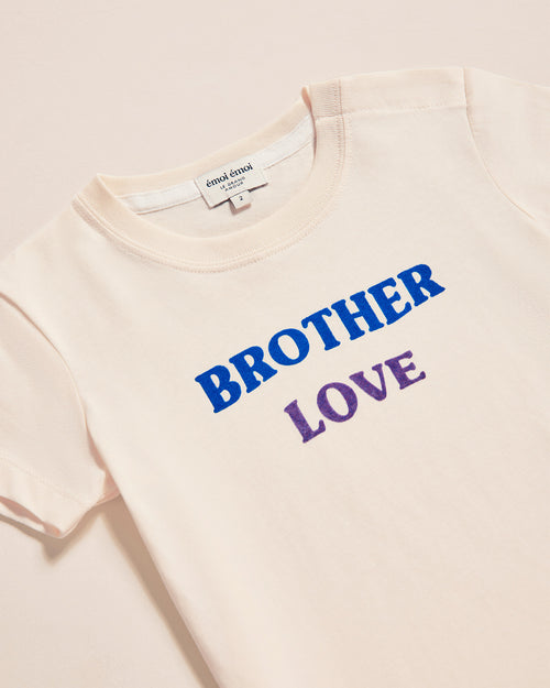 Le t-shirt Brother love en coton bio - crème - émoi émoi   - 2 