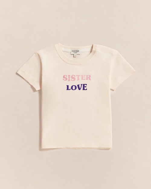 Le t-shirt Sister love en coton bio - crème - émoi émoi   - 2 