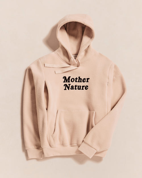 Le hoodie d'allaitement Mother Nature en polaire recyclée - latte - émoi émoi   - 1 