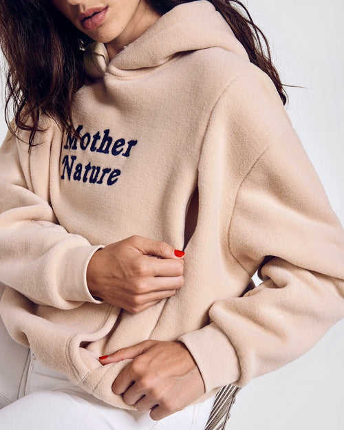 Le hoodie d'allaitement Mother Nature en polaire recyclée - latte - émoi émoi   - 2 